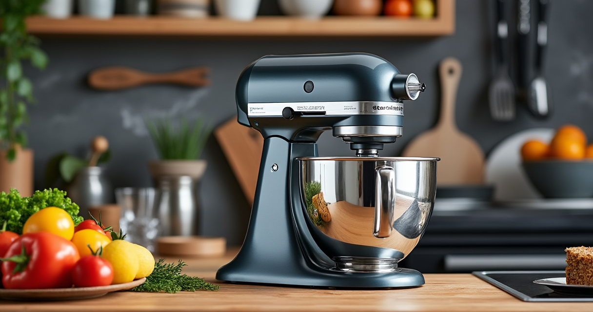 Standmixer mit frischen Smoothies in einer hellen Küche